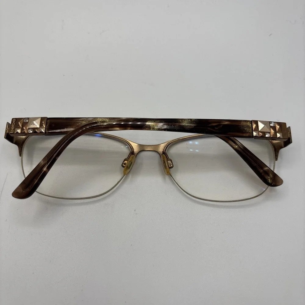 Bebe Eyeglasses Women Brown BB5140 Wise Topaz Semi-Rimless 53-17-135mm #C229